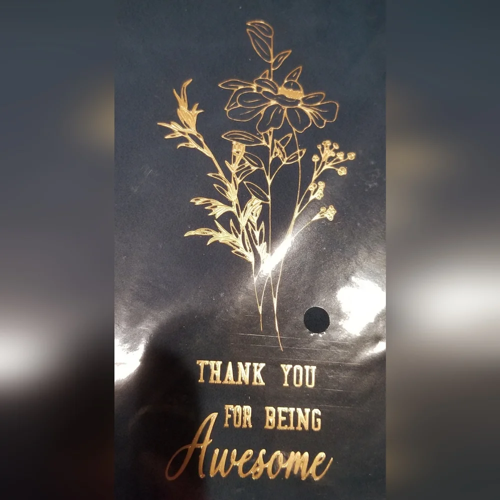 'Thank You For Being Awesome' Blue and Gold Floral Notebook